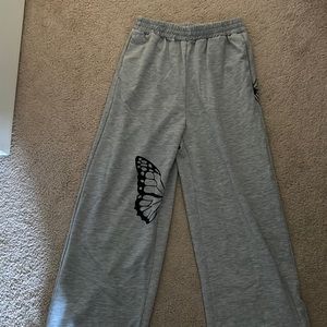 S(4) butterfly wide leg sweatpants